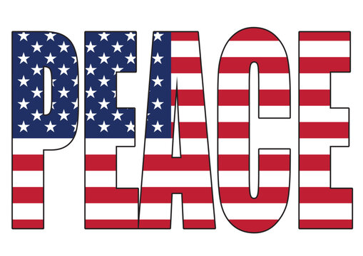 Typography of Peace with United States flag