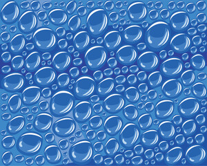 Vector design of raindrops on a blue surface