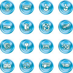 Fototapeta premium A set of shiny Computing and Website Icons