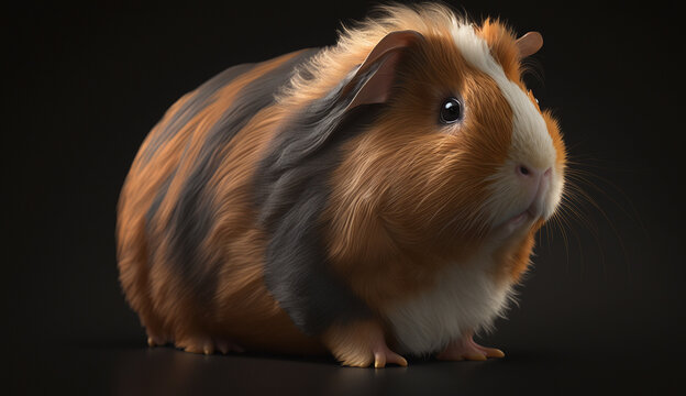 Abyssinian Guinea Pig animal Face pictures AI Generated Photo