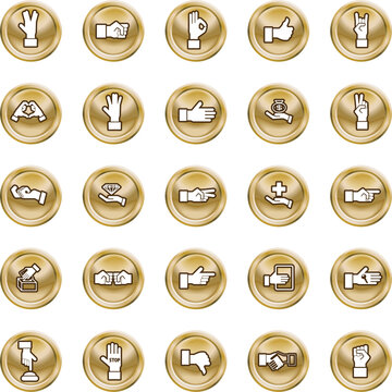 A set of lots of shiny hand icons.