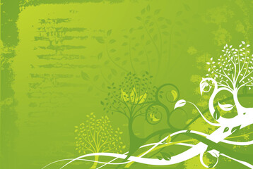 Grunge tree background, vector illustration