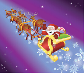 Santa waving from his sled