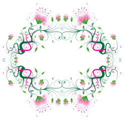 Abstract flower frame, element for design, vector illustration