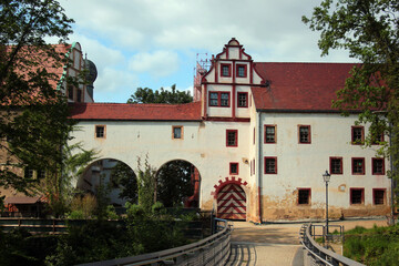 Fototapeta na wymiar Historical castle in Glauchau, a town in the German federal state of Saxony, on the right bank of the Mulde river.