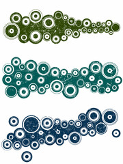 3 Grunge Landscape elements - Circles (Transparent background. On separate layers and grouped for easy use and coloring)