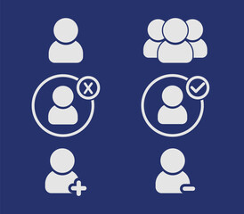 People icon collection. People avatar. User Icon set. Profile icon.