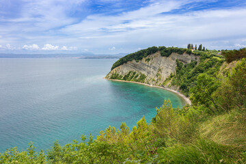 Fototapeta premium Stone beach in Moon bay near Piran (Slovenia)