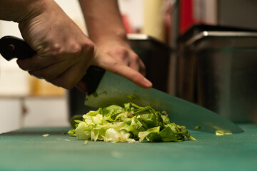 chef cutting vegetables
