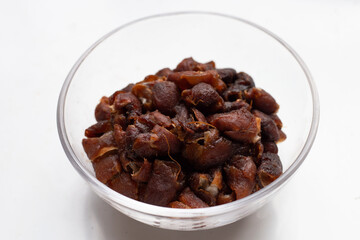 Sour tamarind on white background.
