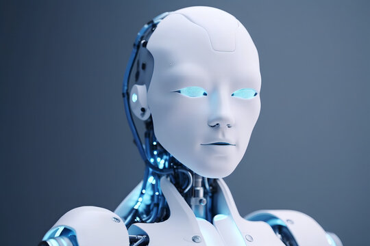 Robot ai artificial intelligence looking forward technology security system humanoid robot