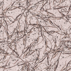 Seamless pattern, watercolor drawing, botanical drawing. Sprig leaves Pattern for decorating gifts, postcards and packaging, fabrics.