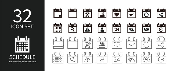 Icon set associated with the plan