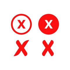 Obraz premium vector cross icon set. red cross icon. sign and symbol disagree. Wrong icon for application user interface and design elements