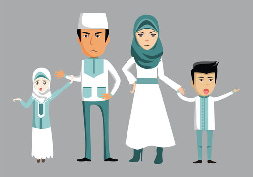 muslim family cartoon