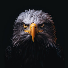 Fototapeta premium symetrical 8k photograph of an intimidating bald eagle, in the style of a horror movie 
