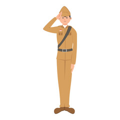 indonesian hero character cartoon salute