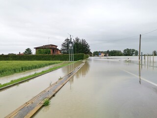 Town Castel Guelfo flood in Bologna, italy 17 may 2023