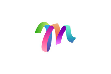 modern m letter logo design with colorful gradient