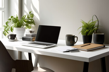 A clean, minimalist office workspace