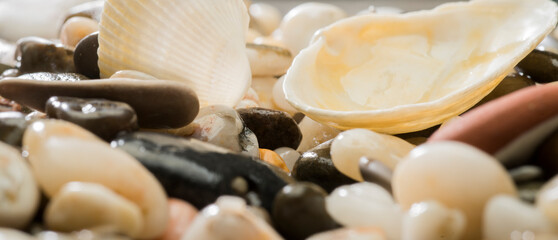 sea pebbles macro for background