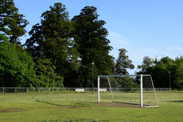 サッカーゴールと運動場