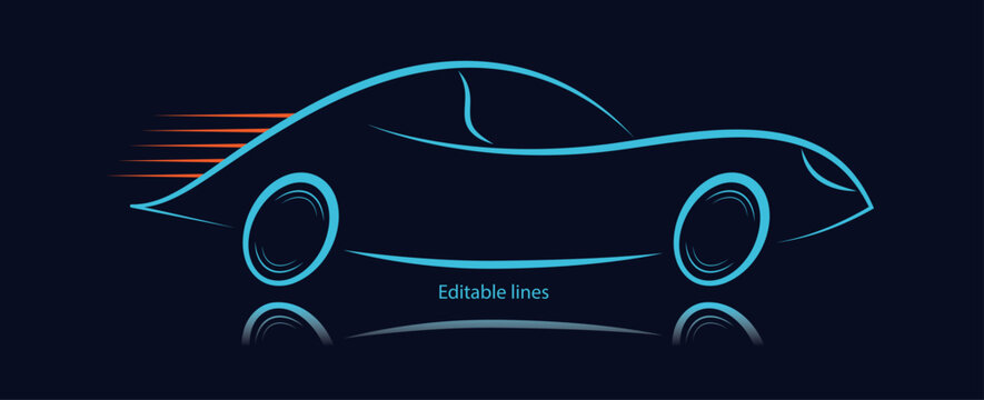 recommend clip art: Futuristic sports car vector design. Automotive vehicle illustration in motion. Speed symbol graphics to use in transportation, automotive, car sale business, vehicle logo, driving school sign. 