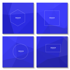 squares template with abstract geometric blue gradient background for business