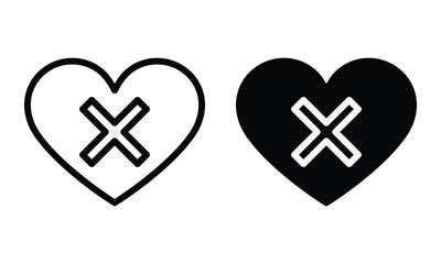 Obraz premium Hate icon with outline and glyph style.