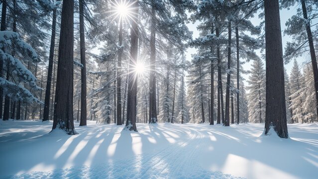 An Illustration Of A Vividly Emotive Image Of A Snowy Forest AI Generative