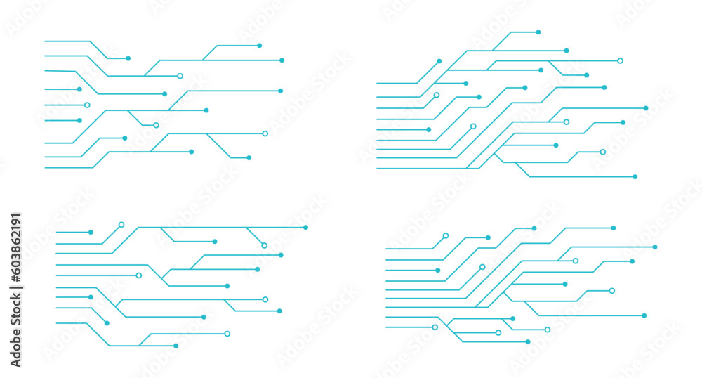 Wall mural set of printed circuit board. abstract futuristic circuit board. hi tech digital circuit board. futu
