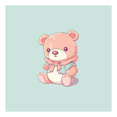 cute teddy bear logo mascot for kids clothes shop