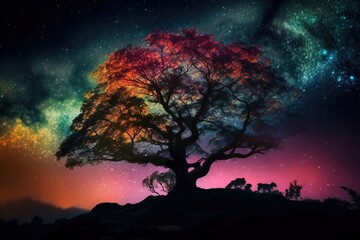 Obraz premium Botanical Brilliance: Trees Awash in Nature's Colors