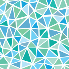 Fototapeta na wymiar Green and Blue Low Poly Mosaic Seamless Vector Repeat Pattern