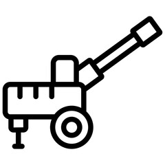 artillery icon illustration design with outline