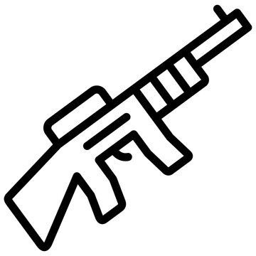 ak 47 icon illustration design with outline