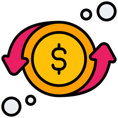 return on investment outline color icon