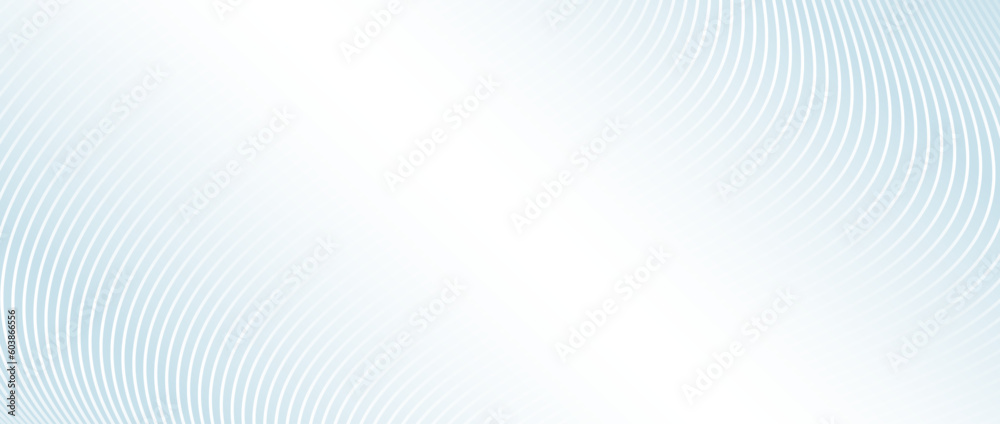 Poster smooth wave lines texture. white undulate stripes on light blue background. warped and curved lines 