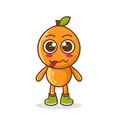 orange character in sweet expression while sticking out her tongue