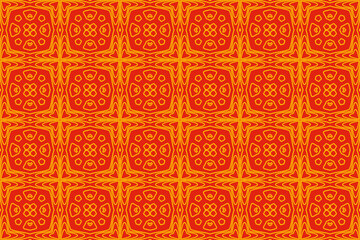 Red orange chinese seamless vector pattern. Abstract background, Decorative wallpaper.