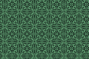Floral pattern vector with green color. 
