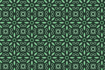 Floral pattern vector with green color. 