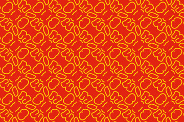 A red and orange pattern in seamless design vector illustration.  Suitable for various design projects, such as backgrounds, textiles, and digital artwork.