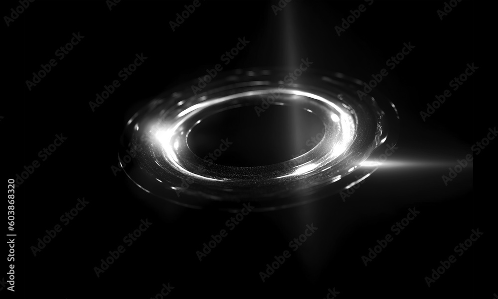 Wall mural glow swirl light effect. circular lens flare. abstract rotational lines on transparent background
