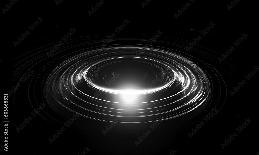 Wall mural glow swirl light effect. circular lens flare. abstract rotational lines on transparent background