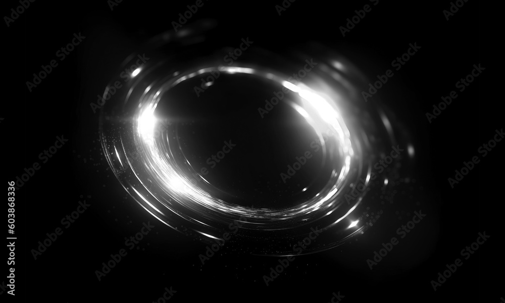 Wall mural glow swirl light effect. circular lens flare. abstract rotational lines on transparent background