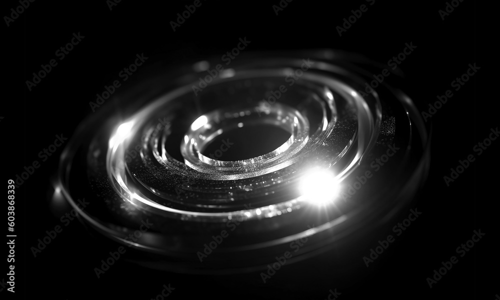 Wall mural glow swirl light effect. circular lens flare. abstract rotational lines on transparent background