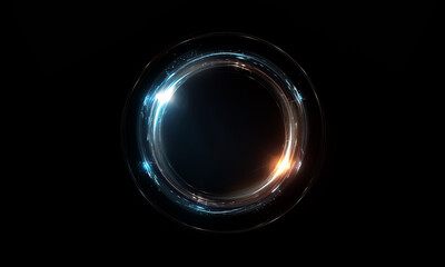 Glow swirl light effect. Circular lens flare. Abstract rotational lines on transparent background	