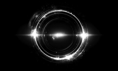 Glow swirl light effect. Circular lens flare. Abstract rotational lines on transparent background	