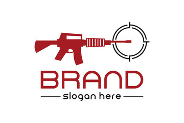 Weapon logo concept. Very suitable in various business purposes also for icon, logo, symbol and many more.